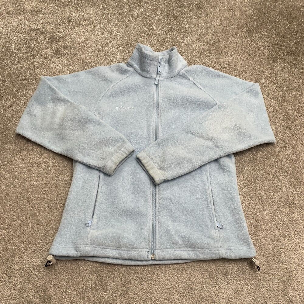 Columbia Benton Springs Fleece Jacket Womens Small Blue Full Zip Outdoor Hiking